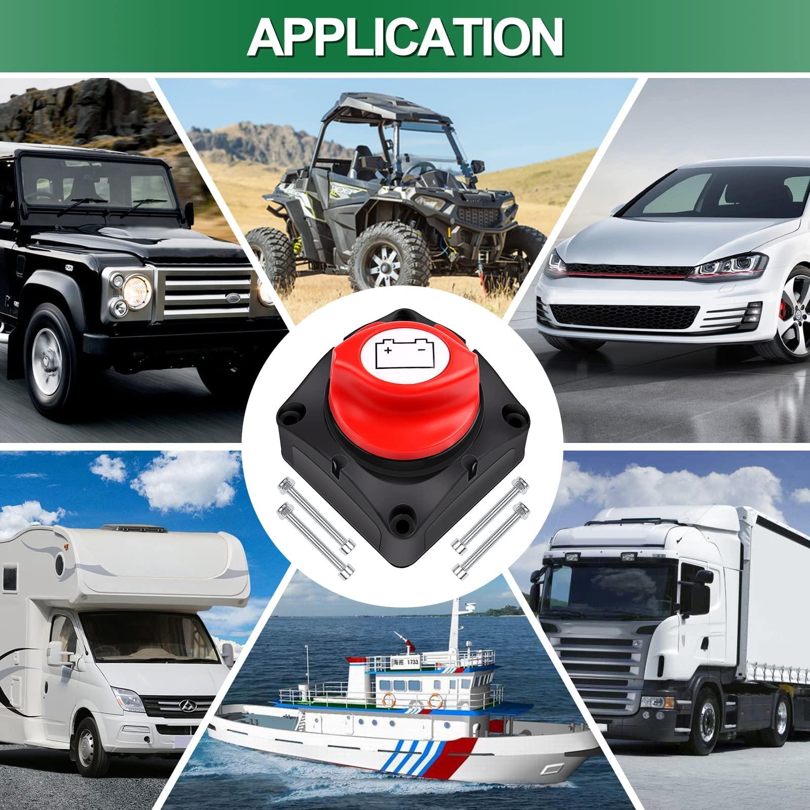 Bộ tách pin 12V 24V 48V Công tắc pin 1-2-Both-Off, 300A Công tắc chuyển mạch chính.