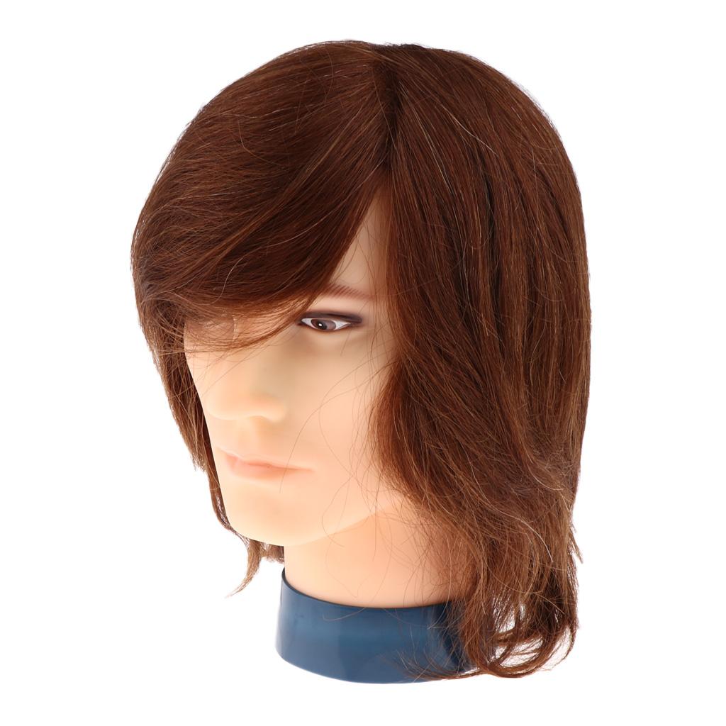 Brown   Male Mannequin Head Styling Weaving Training Manikin Head