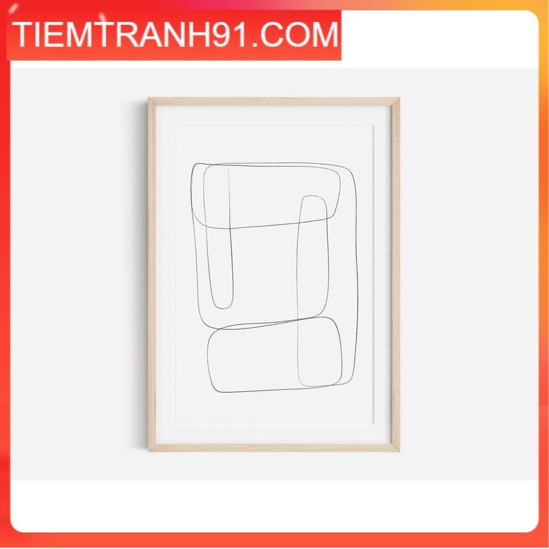 Tranh treo tường | Tranh nghệ thuật trừu tượng - Black Scribble Abstract Art Print, Black and White Abstract Art 02