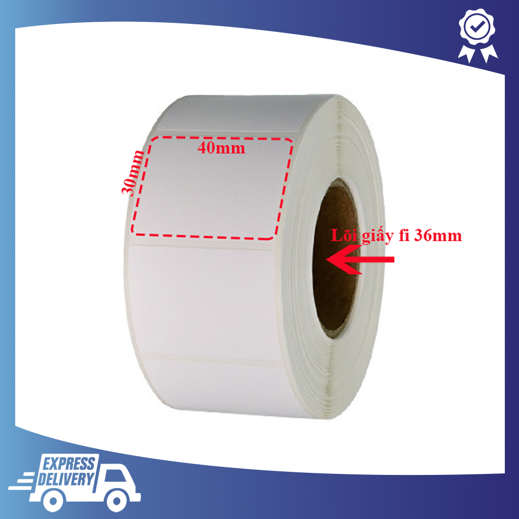 Cuộn decal tem in tem trà chanh, trà sữa 1 tem 1 hàng kích thước 40x30mm cuộn 900 tem