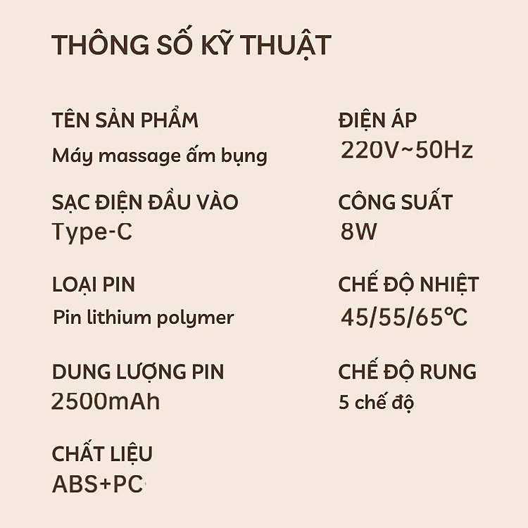 Đai chườm nóng bụng kinh Herlife, Máy massage bụng kinh giúp giảm đau bụng kinh nguyệt, làm ấm tử cung cho phụ nữ đến kì