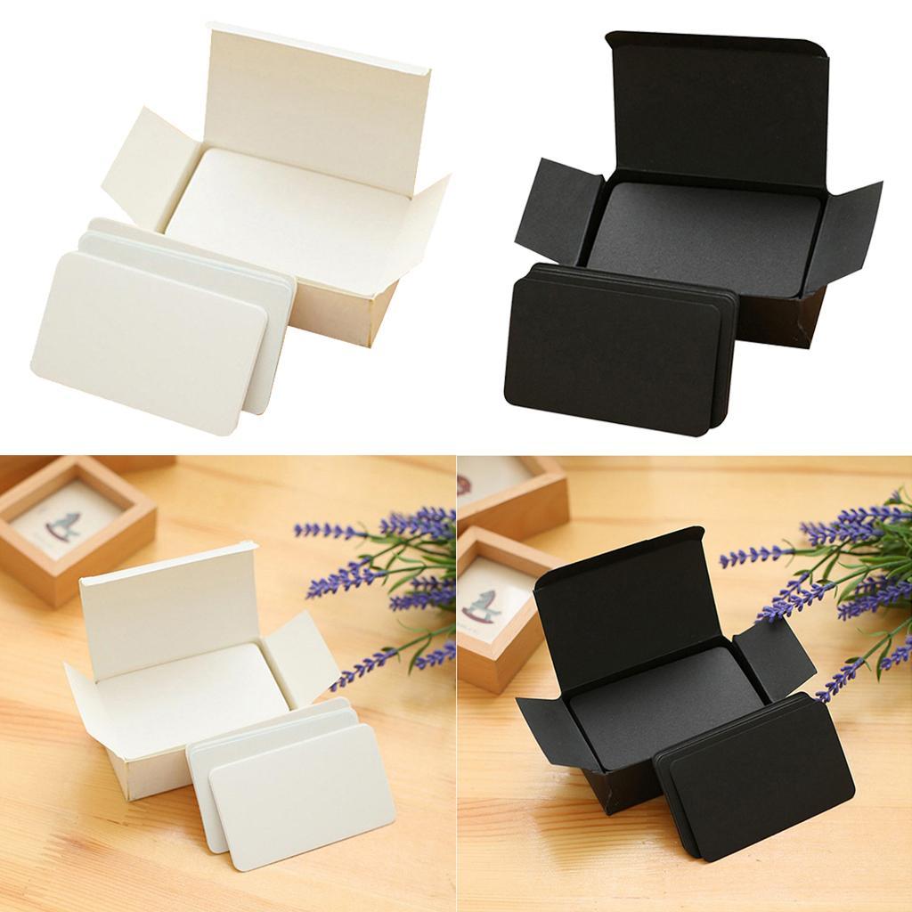 2 Boxes White+Black Paper Blank Index Flash Cards DIY Message, 90 Sheets