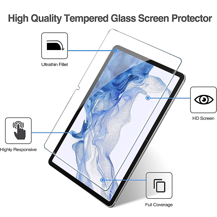 Miếng dán kính cường lực màn hình cho Samsung Galaxy Tab A8 10.5 inch 2022 (SM-X200 / X205 / X207) hiệu HOTCASE Mercury H+ Pro (Chống va đập, vát cạnh 2.5D, chống vân tay, mỏng 0.3mm, độ cứng 9H) - Hàng nhập khẩu