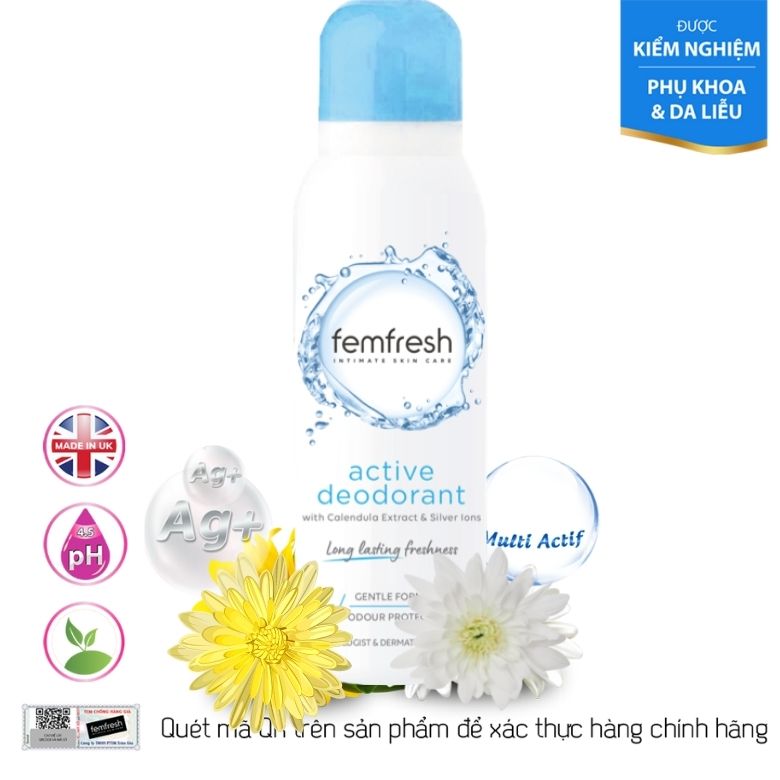 Xịt thơm mát vùng kín cao cấp Femfresh 125ml