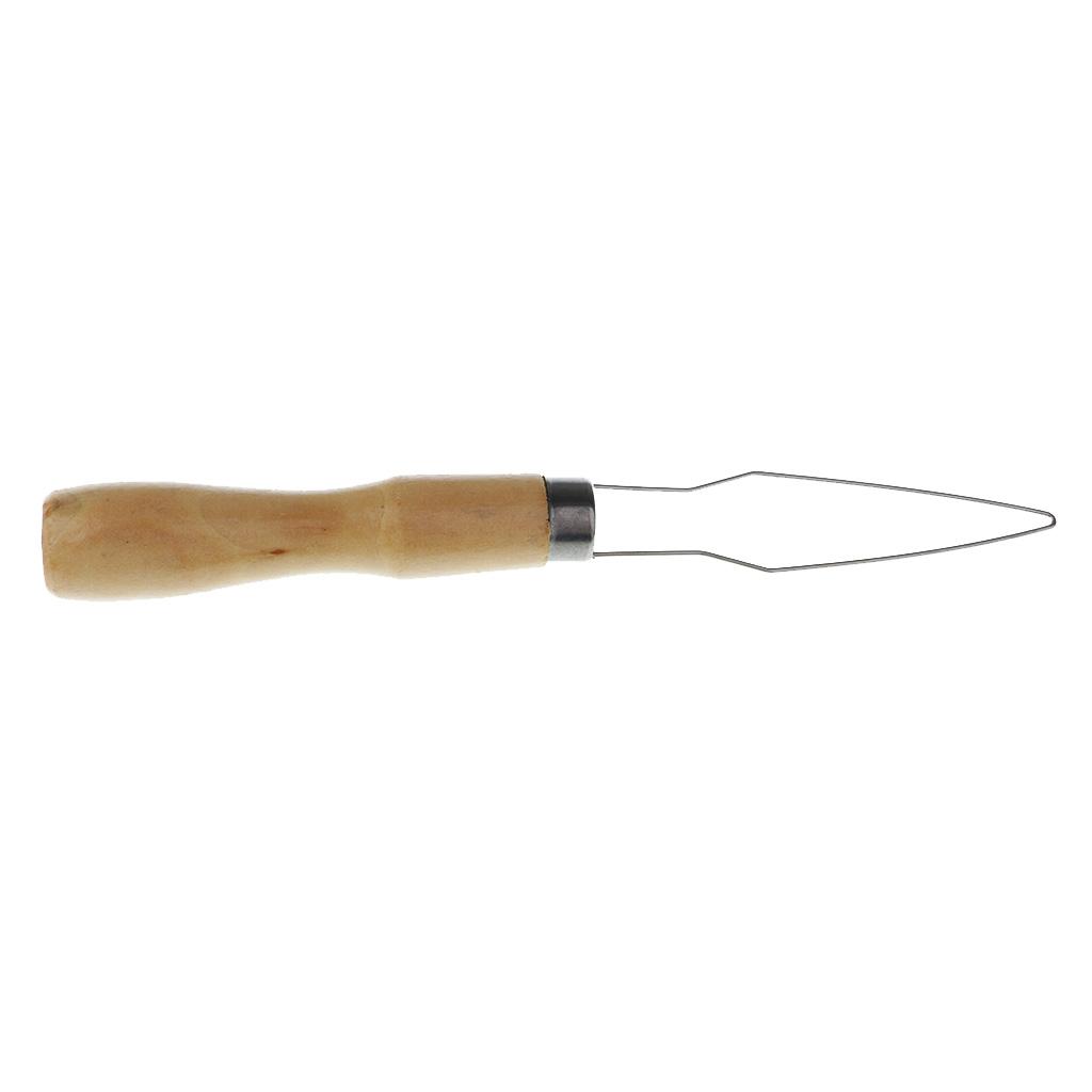 Wooden Handle Wire Loop Needle Threader Stitch Insertion Tool Sewing Supply