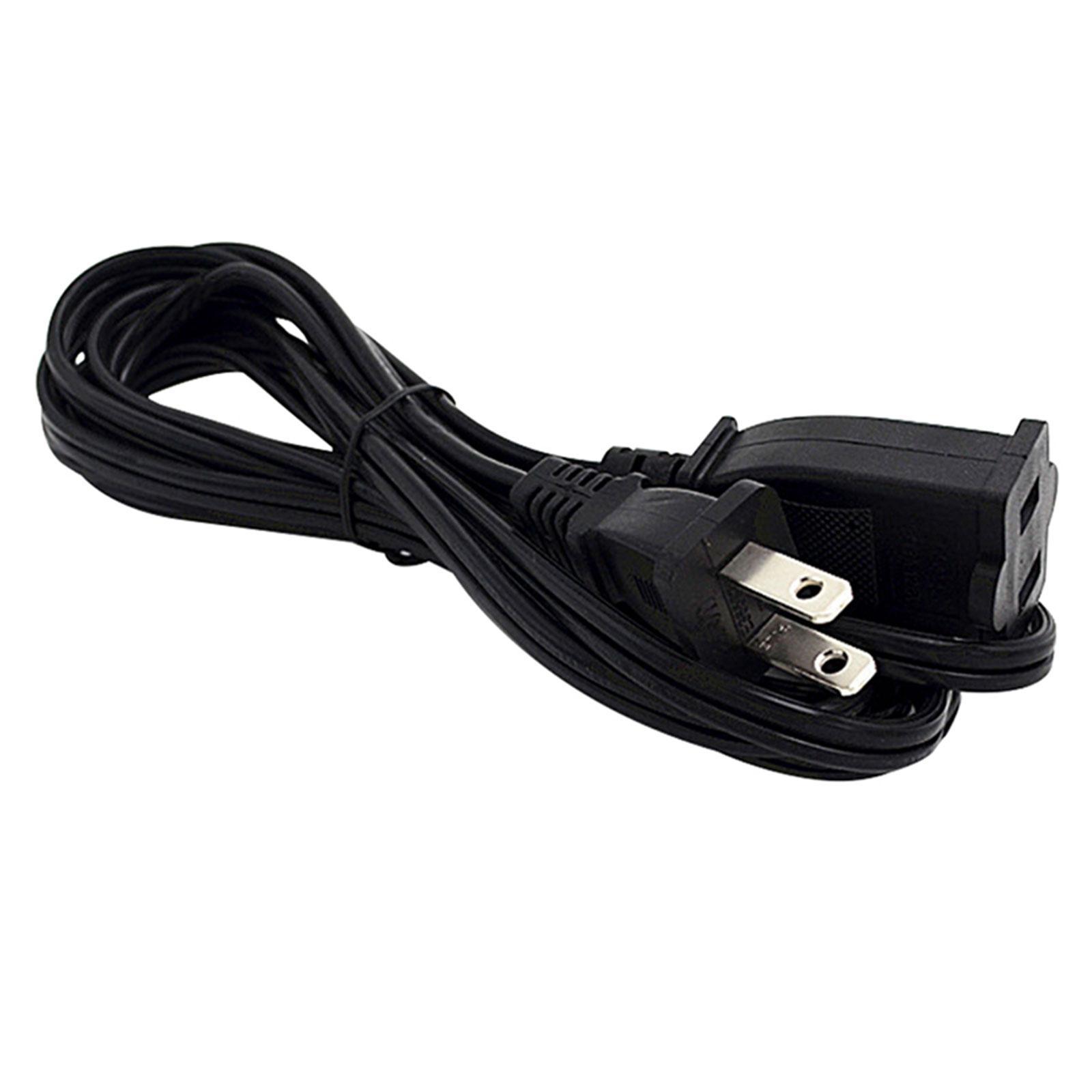 American 2Pin Male to Female Power Extension Cord Durable black