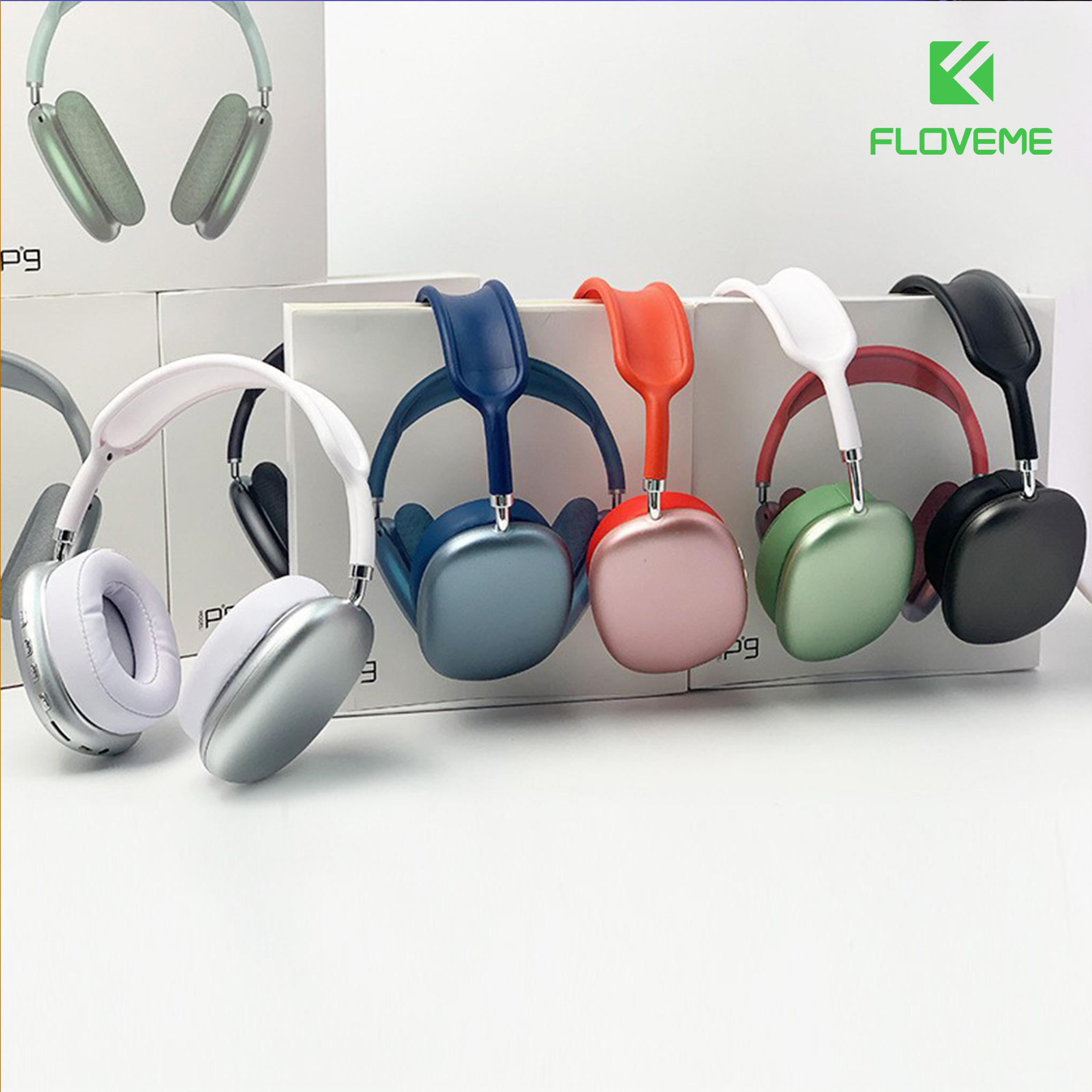 Tai Nghe Headphone không dây Blutooth Chụp Tai Chống Ồn Floveme Air Max P9 Có Micro Đàm Thoại - Hỗ Trợ Thẻ Nhớ SD - Hàng chính hãng