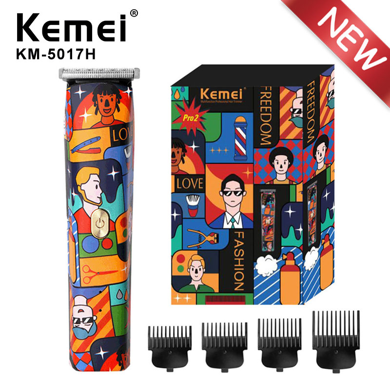 Tông đơ chấn viền bấm viền Kemei KM-5017H sạc nhanh USB có thể cạo đầu, fade tóc, cạo trắng chân tóc