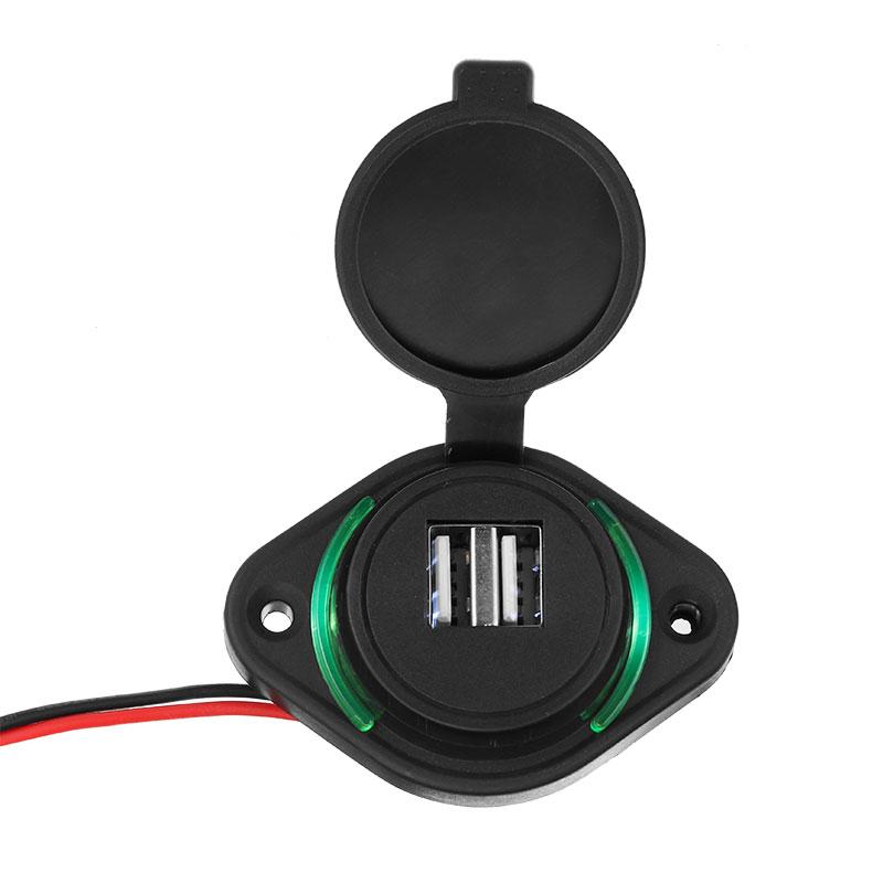 1PC 5V 3.1A Cổng kép Cổng USB Chỉ báo LED cho điện thoại thông minh Sạc nhanh cho các bộ phận đầu ra bộ sạc tự động 12V 24V