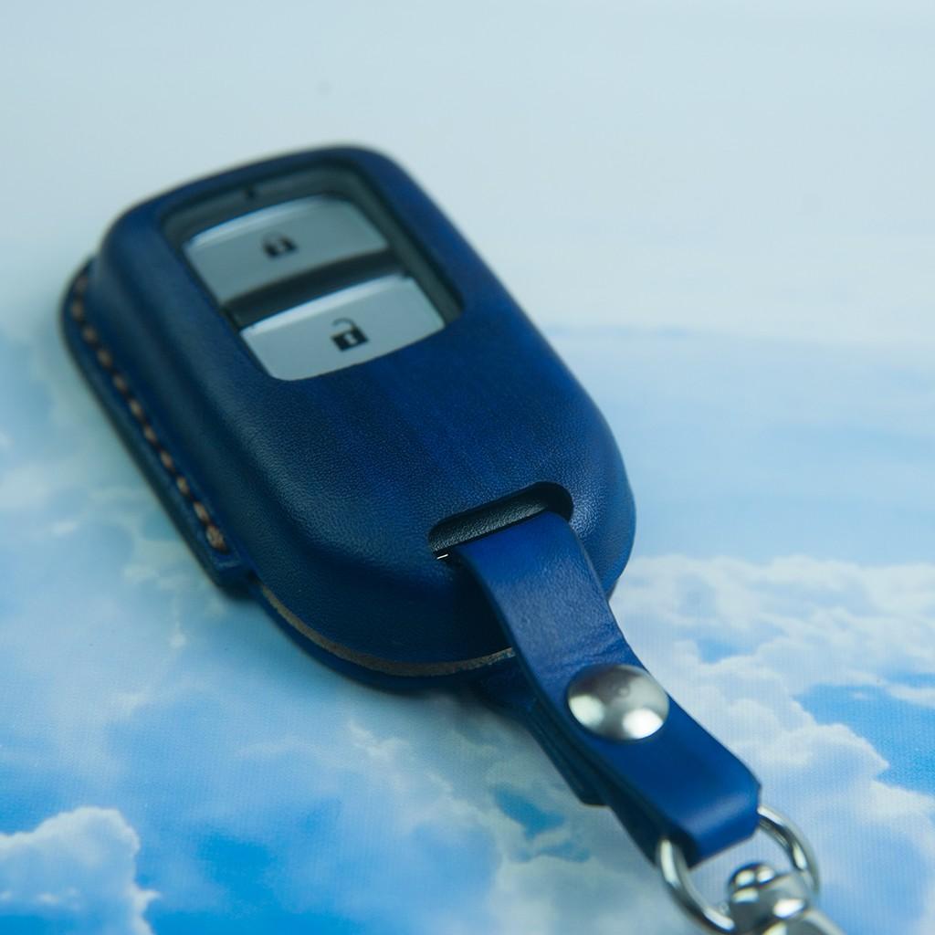 BAO DA THỦ CÔNG DÀNH CHO XE CRV - BAO DA MÀU BLUE - ĐỒ DA NHẬP KHẨU