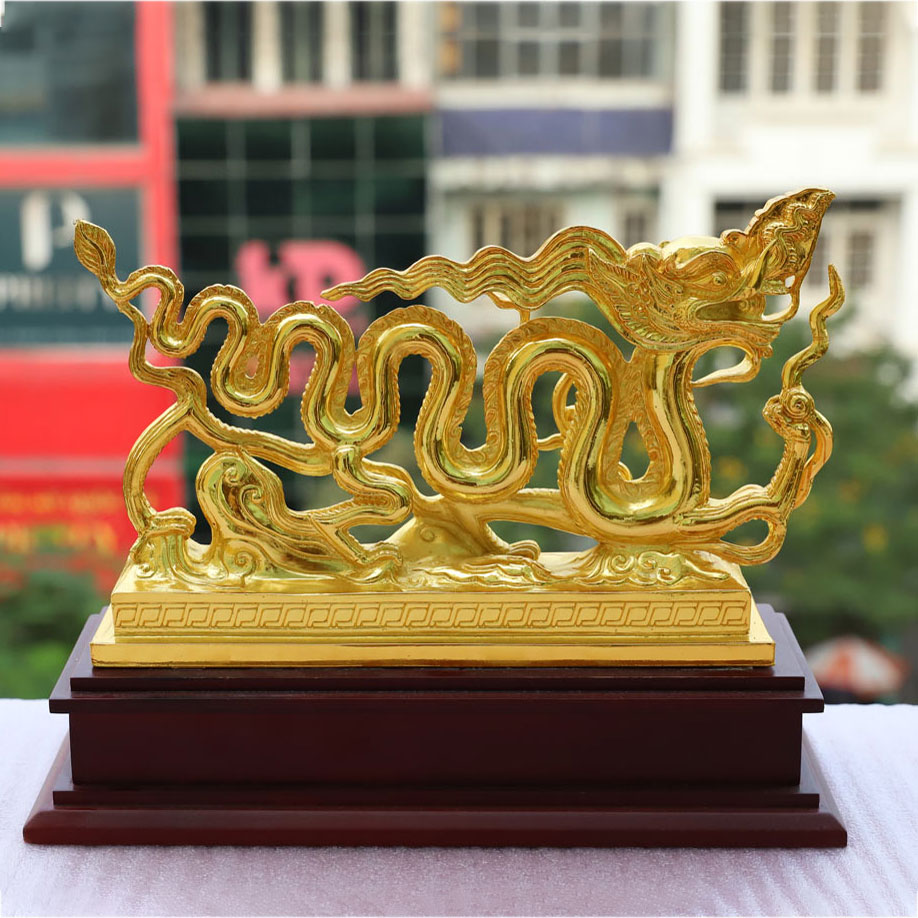 Tượng Rồng Thời Lý mạ vàng 24K