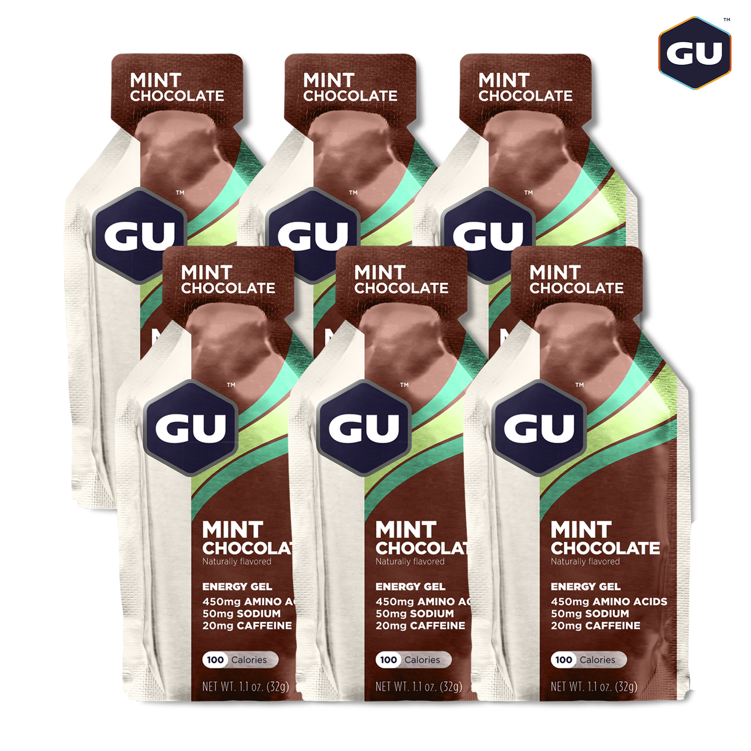 GU Energy Gel Năng Lượng Chạy Bộ Vị Mint Chocolate - Combo 6 Gói