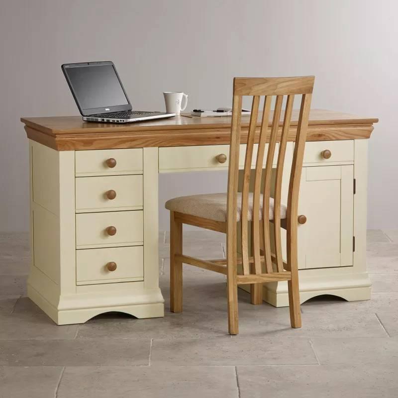 Bàn Làm Việc Country Cottage Gỗ Sồi Ibie OTDCOUO - Trắng
