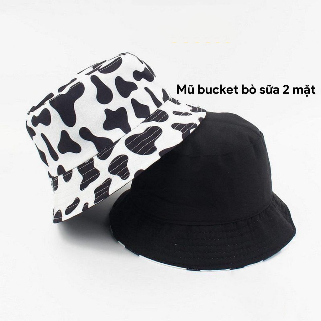 Nón Bucket Bò Sữa Ulzzang Đáng Yêu Unisex