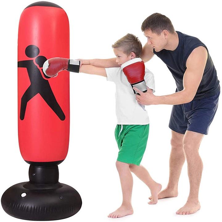 Trụ đấm boxing bơm hơi cao cấp tự đứng đế đổ nước - Phù hợp với boxing, judo, luyện võ cho trẻ và người lớn