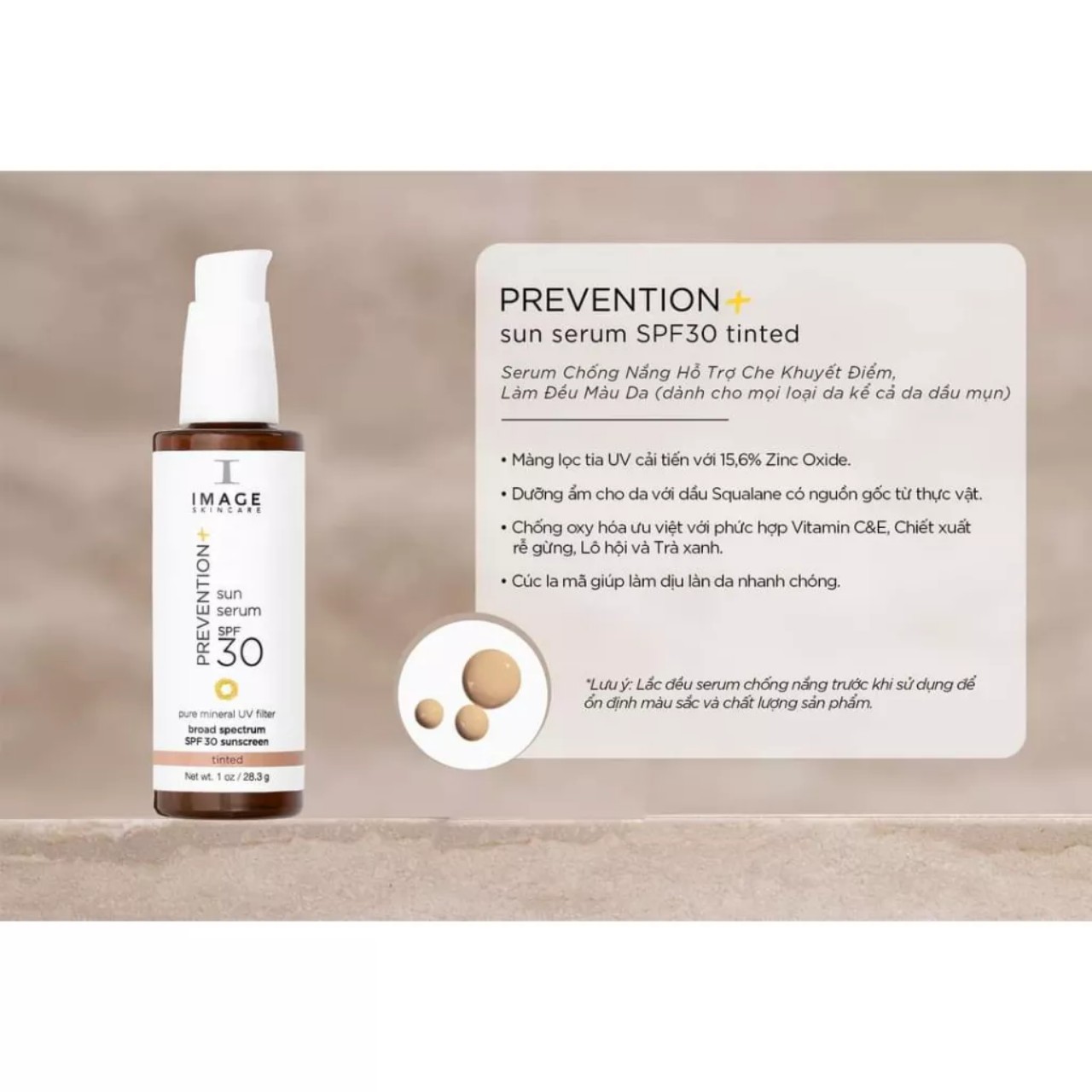 Serum chống nắng hỗ trợ che khuyết điểm, làm đều màu da image prevetion sun serum spf30 tinted 7g/28.3g