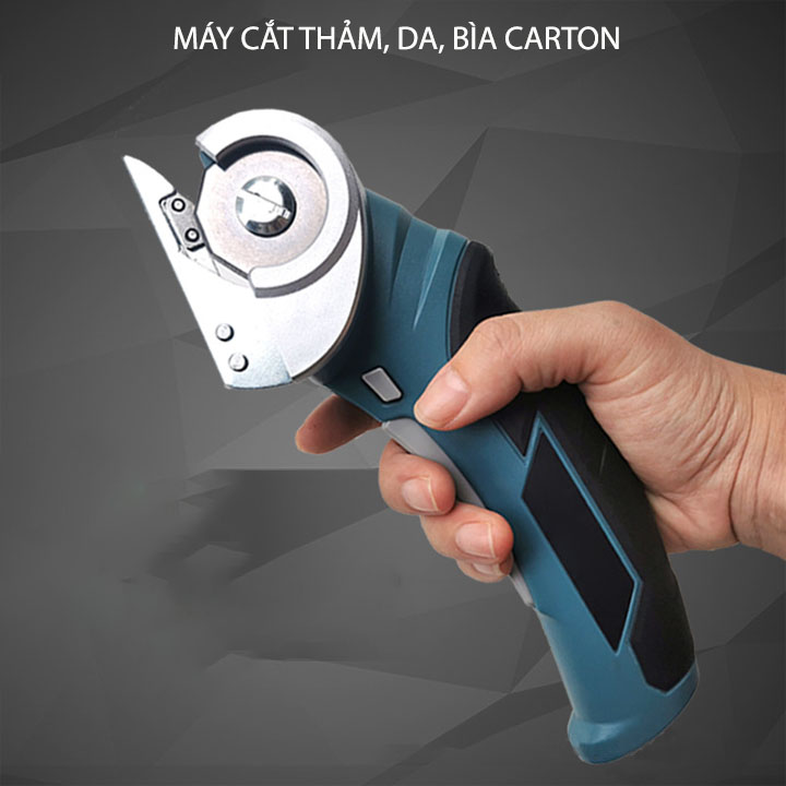 Máy cắt da, thảm, tấm nhựa PVC, bìa carton đa năng cầm tay chạy pin sạc