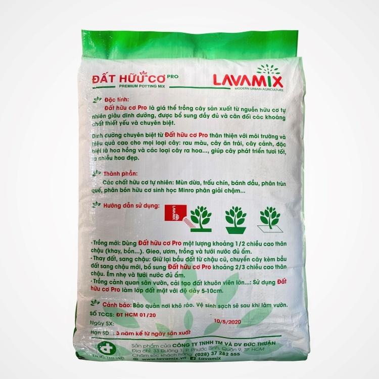 ĐẤT HỮU CƠ CAO CẤP PRO LAVAMIX BAO 22dm3 CHUYÊN TRỒNG RAU, CÂY KIỂNG