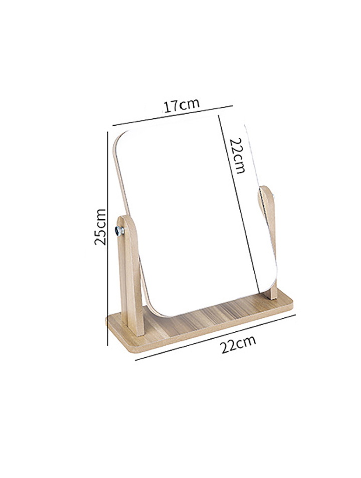 Gương soi trang điểm để bàn cao cấp xoay được 360 độ tiện dụng chất liệu gỗ ép chắc chắn kích thước 17 x 22 cm - Gương gỗ để bàn Trang Điểm