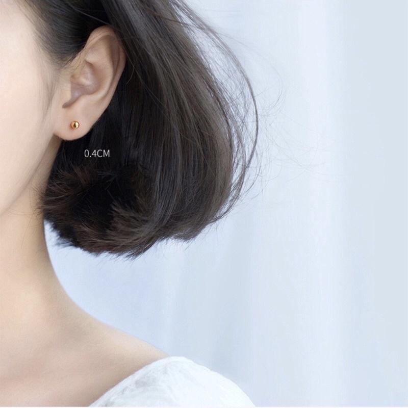 Bông tai bi titan quả tạ đuôi vặn cam kết không đen không gỉ
