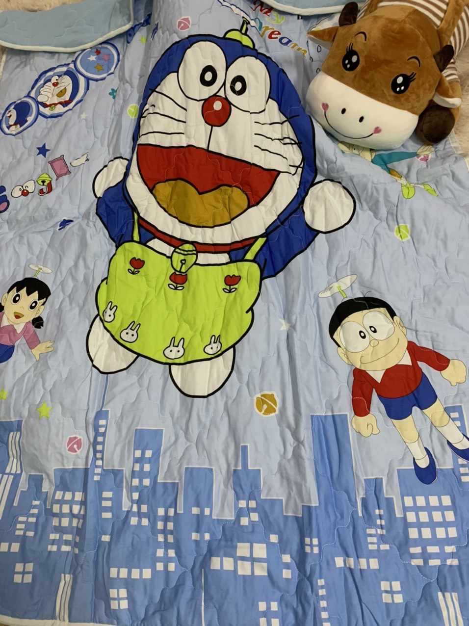 Chăn Hè Cotton Cho Bé 1m2x1m6 Họa Tiết Doremon