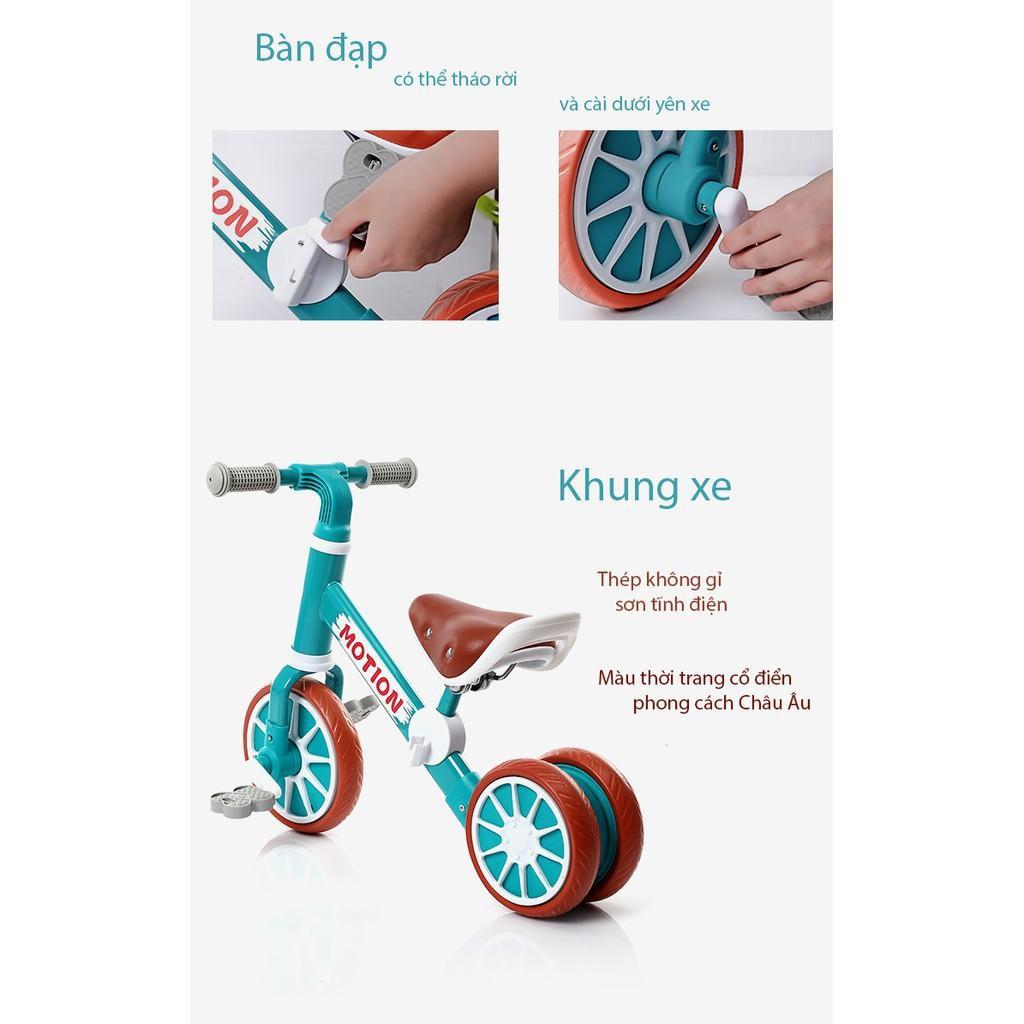 Xe chòi chân kiêm xe đạp cho bé Motion - Xe thăng bằng khung thép, ghế da cho trẻ em DC018