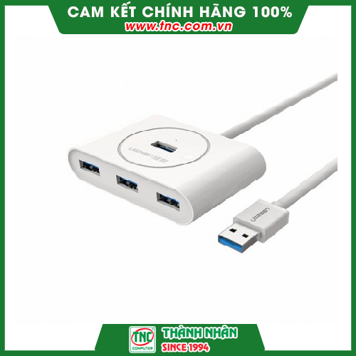 Bộ chia USB 3.0 4 cổng màu trắng dài 30cm Ugreen 20282-Hàng chính hãng