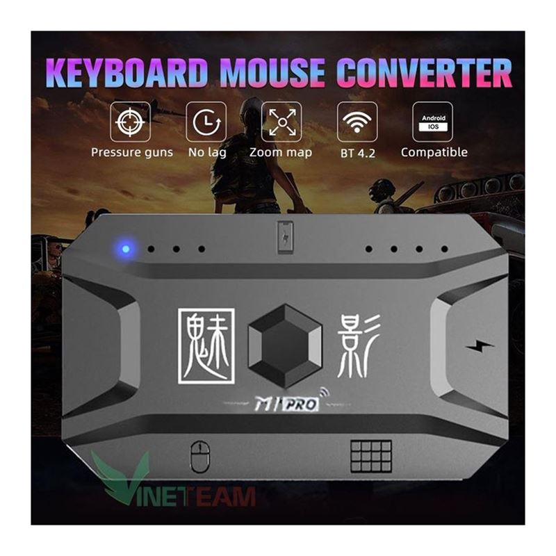 Bộ Chuyển Đổi Bàn Phím Chuột VINETTEAM Meiying M1 Pro/M2/M3 Chơi Game Pubg Mobile Kết Nối Hỗ Trợ Tất Cả Các Loại Chipset ( Mediatek ) - Hàng Chính Hãng