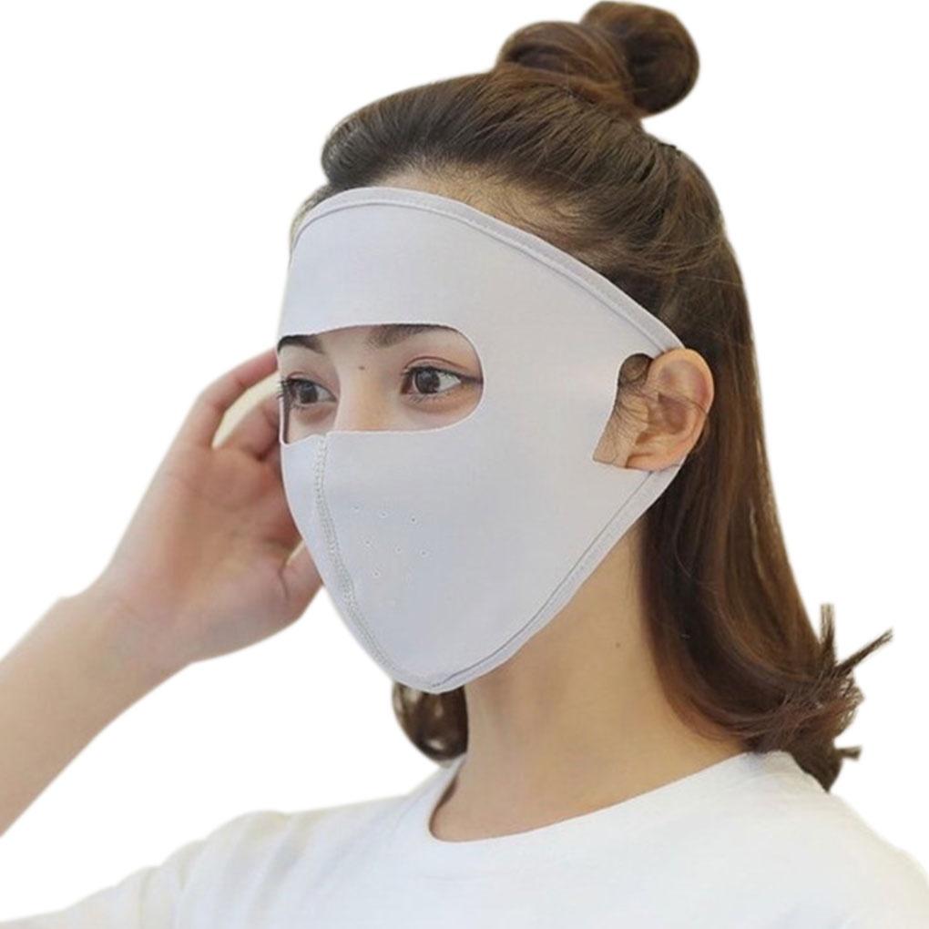 Women Ice Silk Face Mask UV Protection Outdoor Riding Dust-proof Breathable Windproof Face Cover