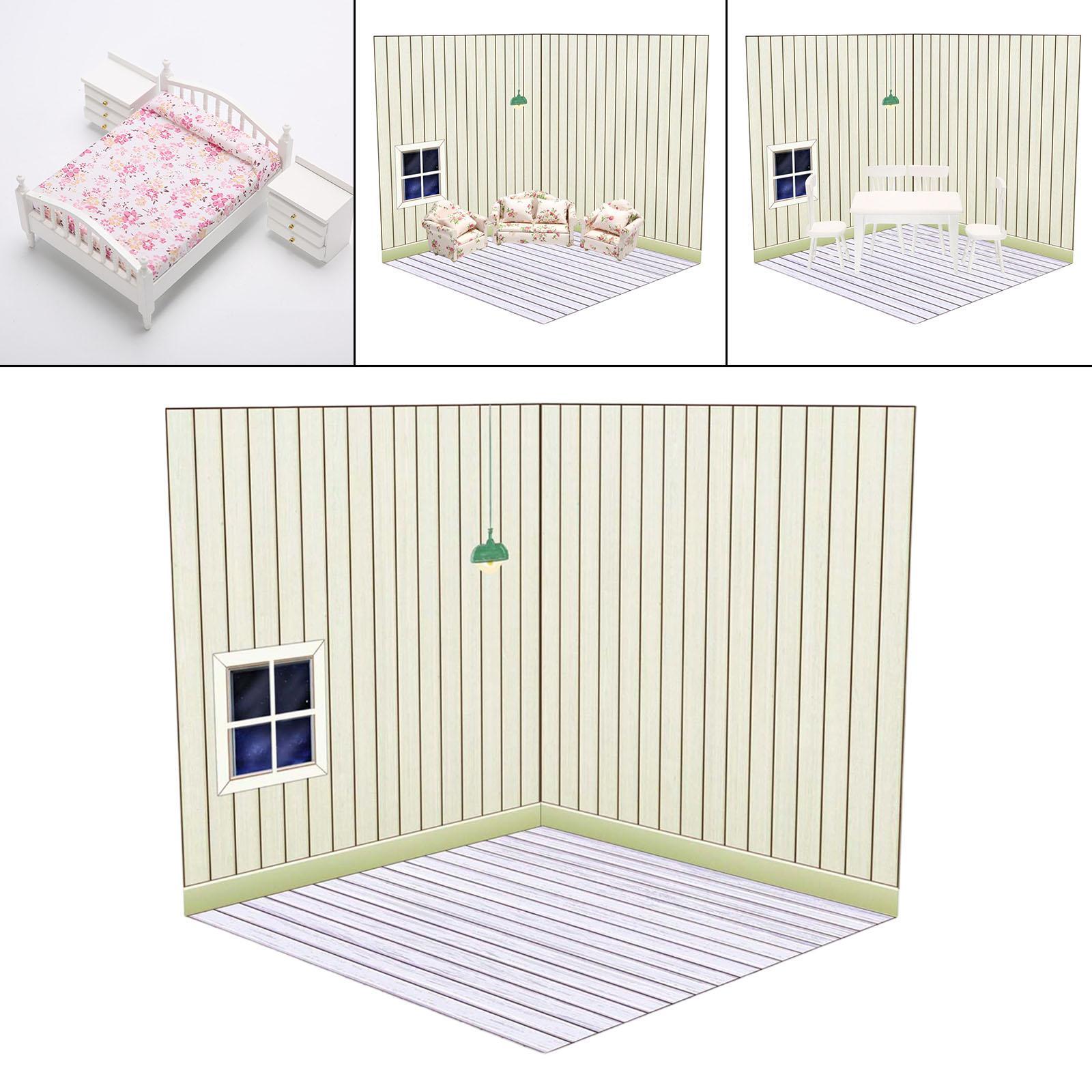 3x 1:12 Dollhouse Display Board Dollhouse Background Board for Unisex