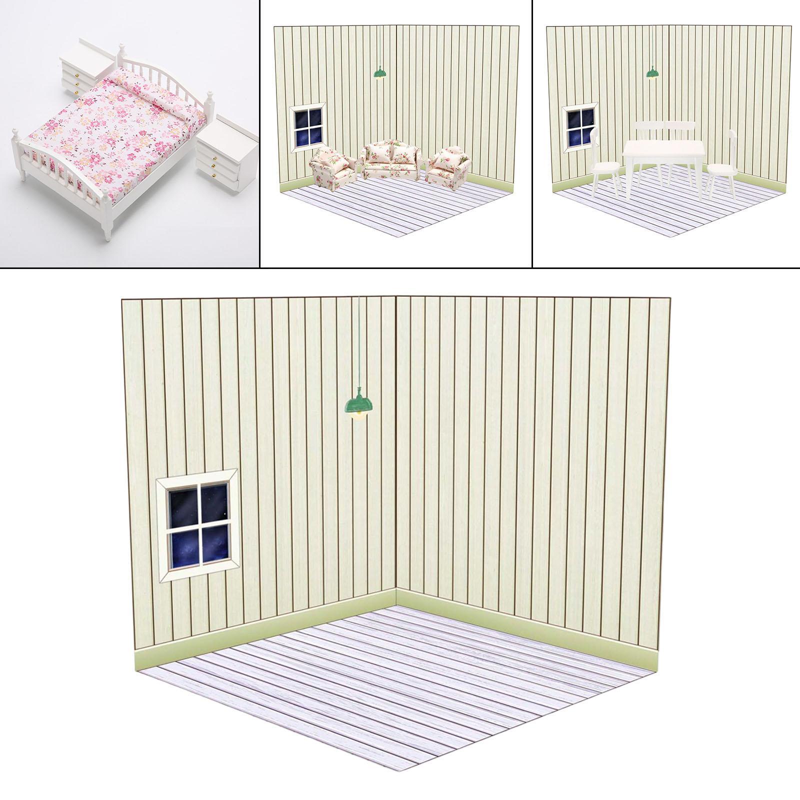3x 1:12 Dollhouse Display Board Miniature Background Board for Gift