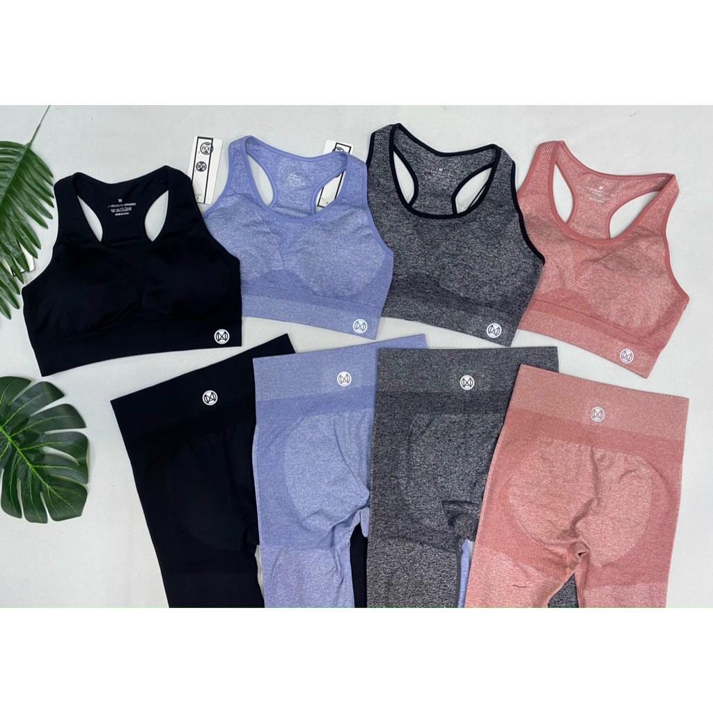 BỘ ĐỒ TẬP GYM,YOGA NỮ GỒM ÁO CROPTOP VÀ QUẦN DÀI LƯNG CAO