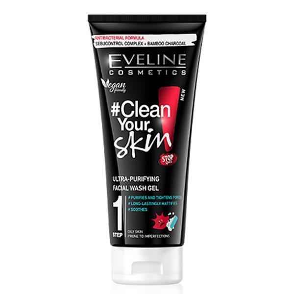 [TẶNG son dưỡng môi ] Gel rửa mặt sạch mụn kiềm dầu Eveline Clean Your Skin 200ml