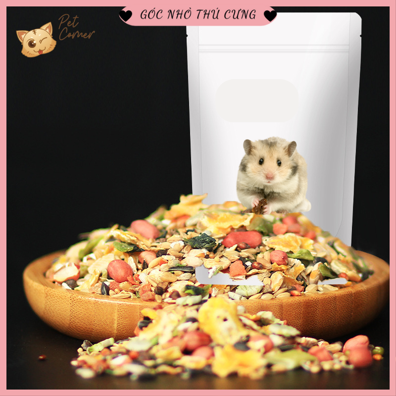 Thức ăn cho hamster cao cấp, hỗn hợp ngũ cốc, rau củ quả và hải sản