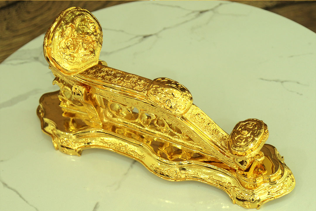 Quà tết cho doanh nghiệp - Mô hình gậy như ý mạ vàng 24k cao cấp