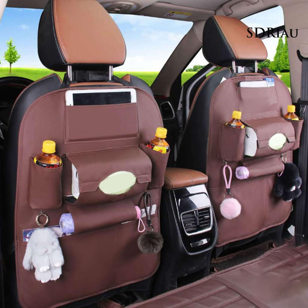 Túi Da Đựng Đồ Gắn Lưng Ghế Xe Hơi Nhiều Ngăn Tiện Dụng