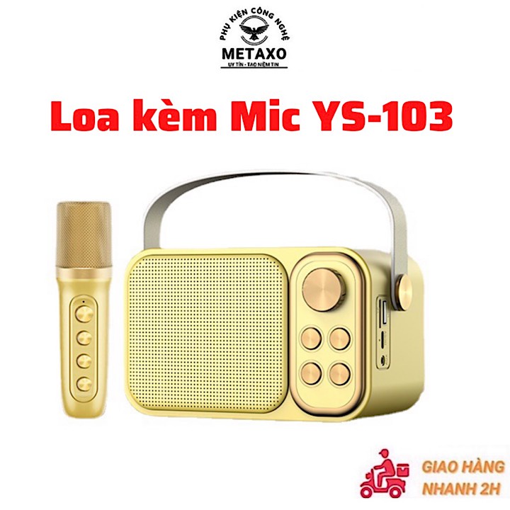Loa bluetooth mini karaoke kèm mic YS-103 Không dây