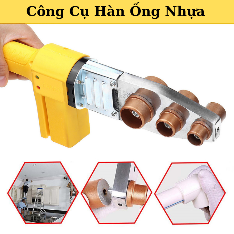 Máy Hàn Ống Nhựa PPR 20-63MM Nhiệt Độ Cao Có Thể Chỉnh Công Suất Lên 1000W Máy làm nóng cực nhanh