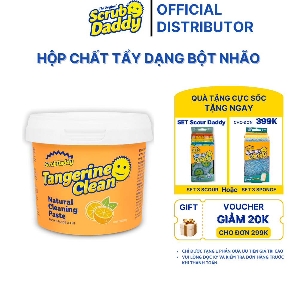 Chất Tẩy Dạng Bột Nhão Tangerine Clean - Scrub Daddy Rửa Sạch Mọi Vết Bẩn