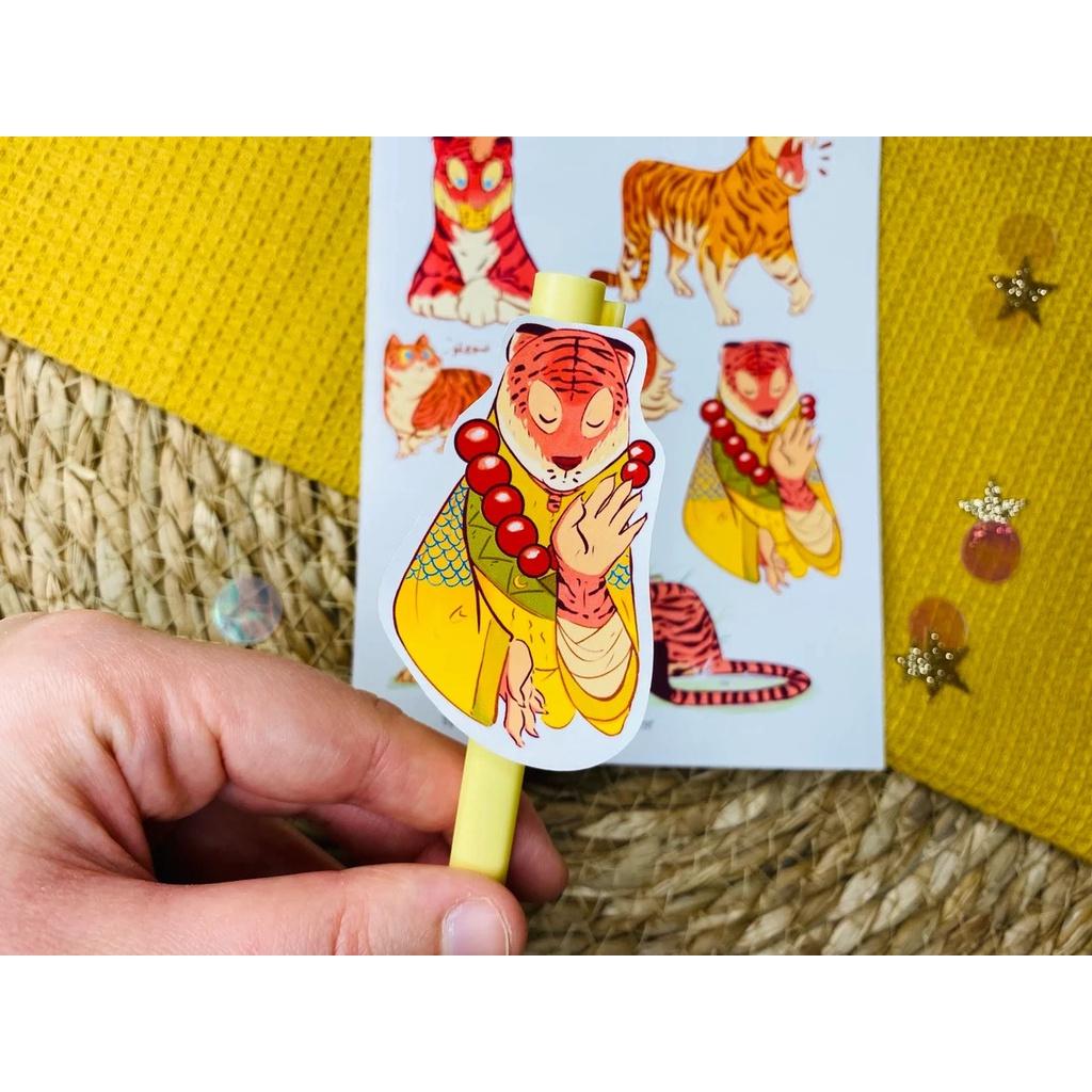 Sticker sheet tiger - chuyên dán, trang trí sổ nhật kí, sổ tay | Bullet journal sticker - unim002