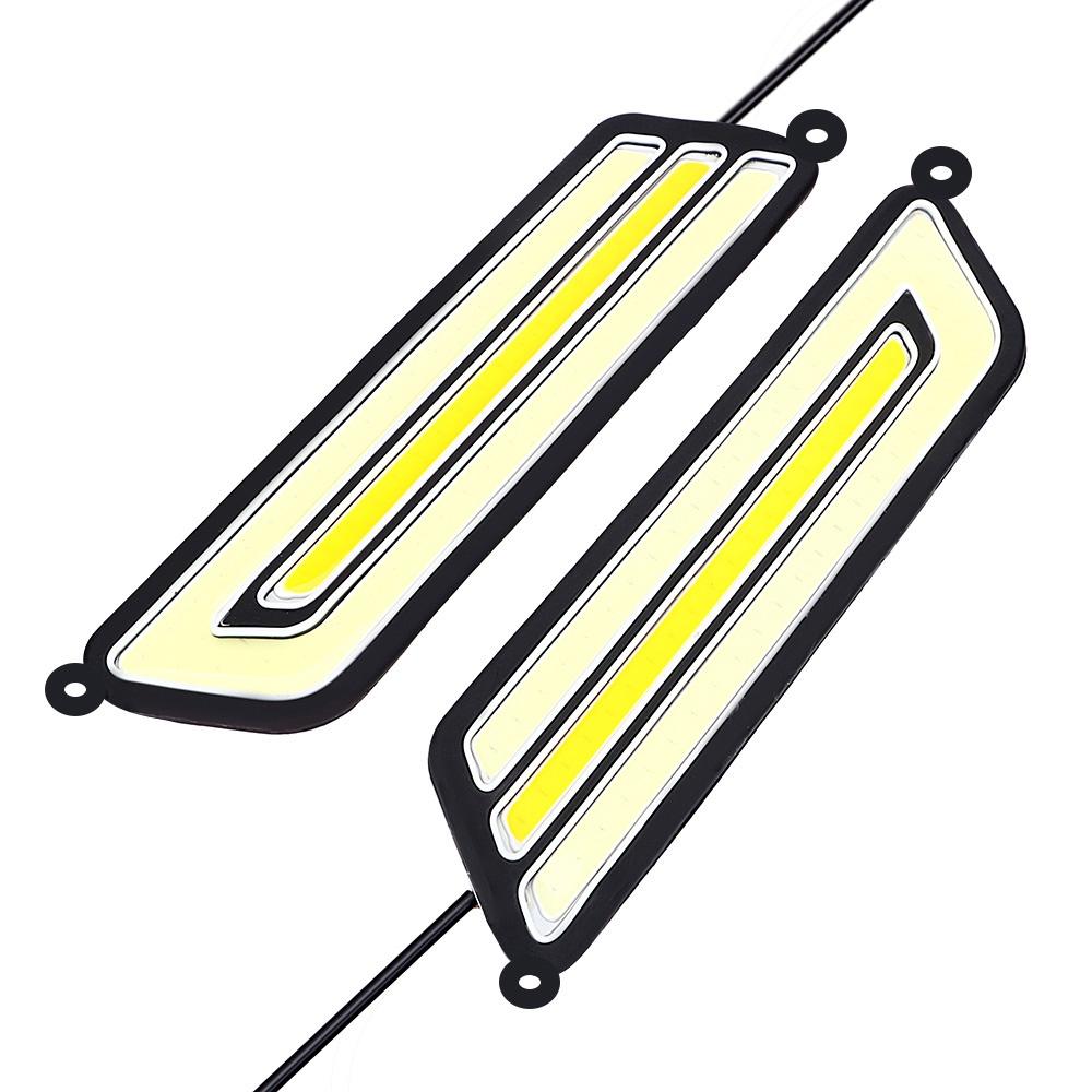 1 cặp đèn LED COB DRL linh hoạt chống thấm nước cho xe hơi