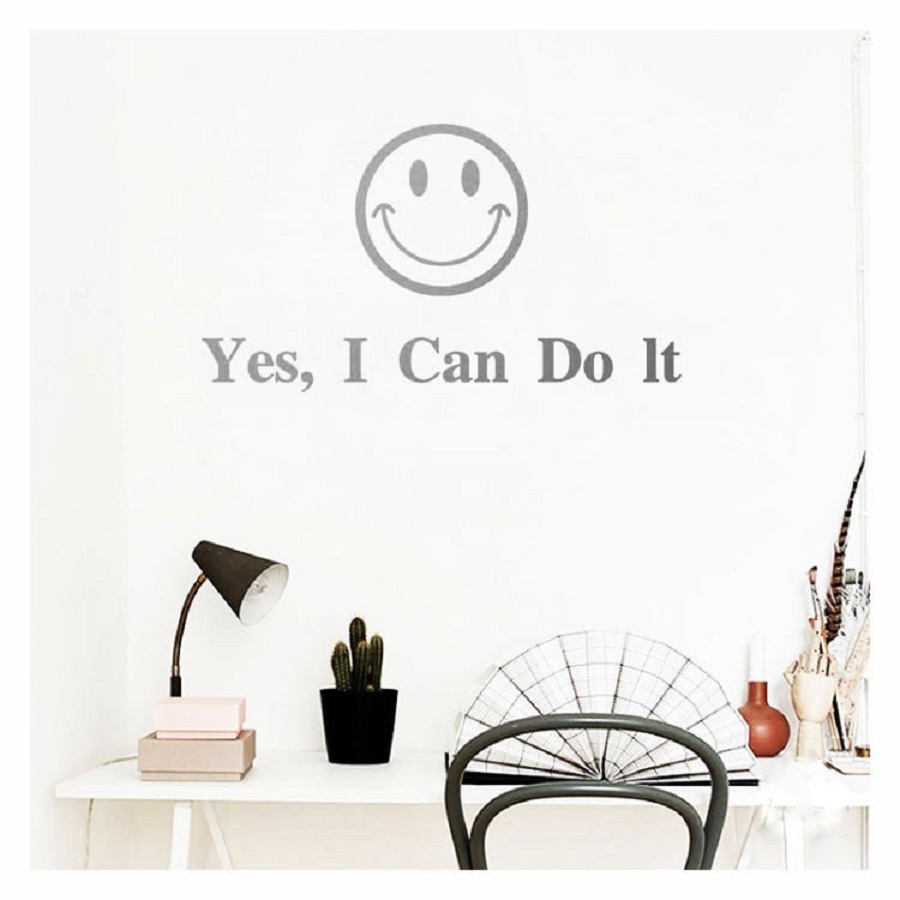 Decal dán tường chữ truyền động lực YES. I CAN DO IT