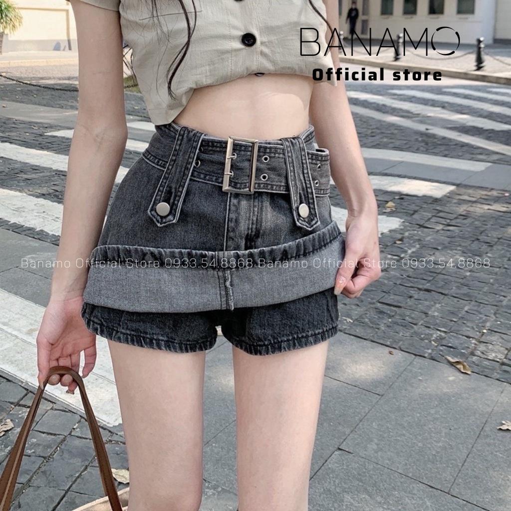 Chân váy nữ dáng chữ A chất liệu jeans có quần chống lộ 567