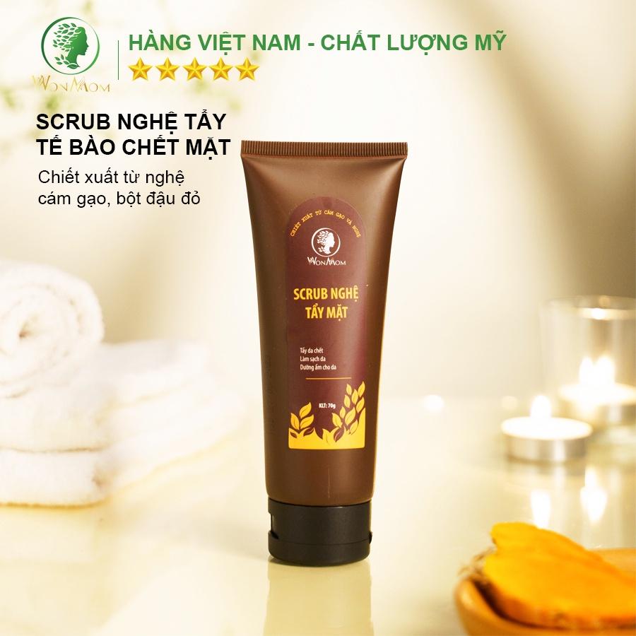 Bộ tái tạo và phục hồi da Wonmom ( 1 Scrub nghệ tẩy mặt + 1 Mặt nạ nghệ )