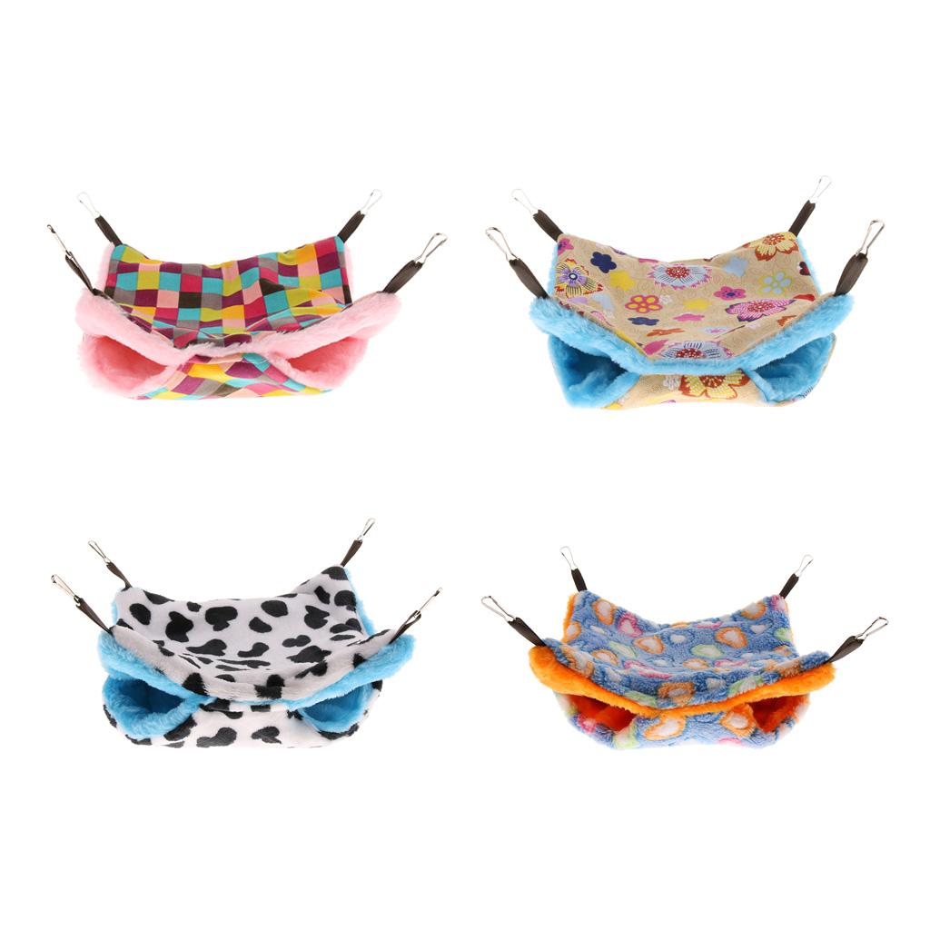 Small Pet Hamster Ferret Double Bunkbed Cage Hammock Hanging Bed