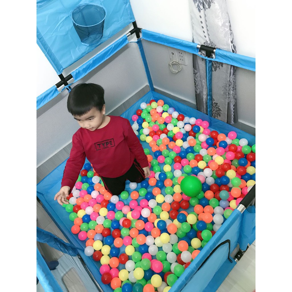 Quây bóng, nhà bóng cho bé hình Vuông khung Inox kích thước 1.25x1.25m
