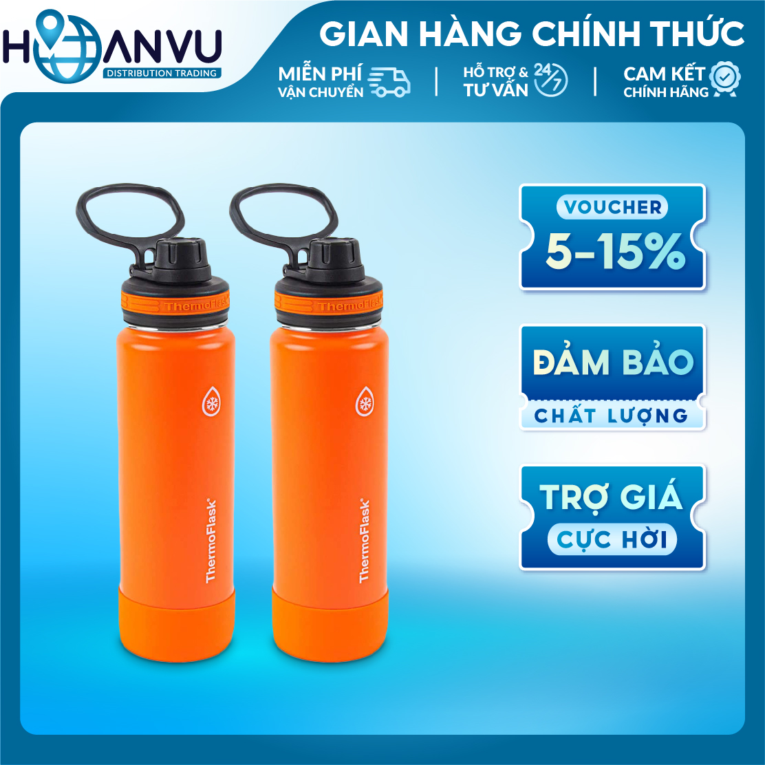 Bình Giữ Nhiệt Thép không Gỉ ThermoFlask Leakproof Spout Lid, 4 màu (710ml)