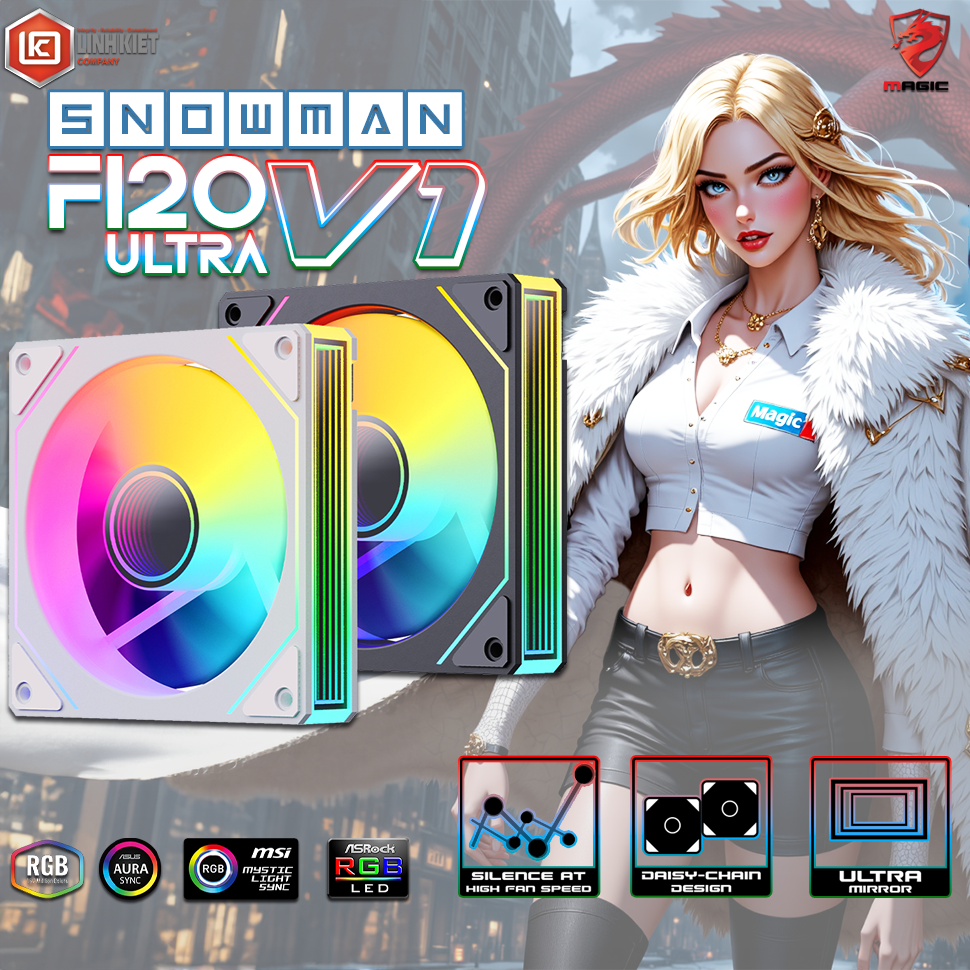 Fan MAGIC SNOWMAN F-120 V1 ARGB - Hàng chính hãng