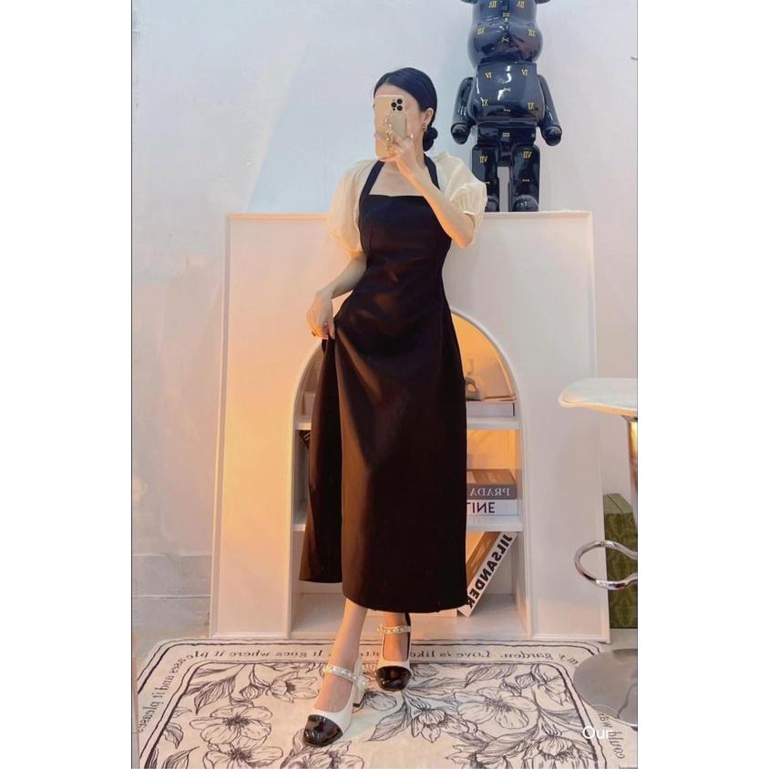 Váy nữ tay bồng dáng dài cổ vuông, Đầm thiết kế dự tiệc- December Fashion
