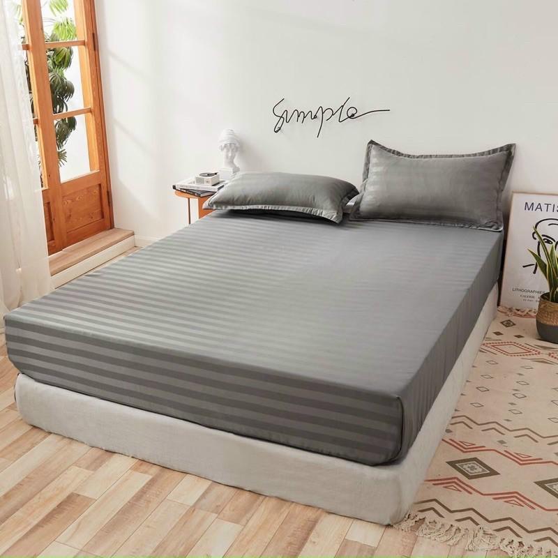 Set ga gối Cotton kẻ 3f mát mịn sang chuẩn khách sạn 5️